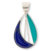 Jay King Amazonite and Lapis Pendant with Bead Necklace