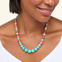 Jay King Amazonite and Spiny Oyster Shell Graduated Bead 18" Necklace