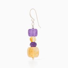 Jay King Amethyst & Citrine Earrings, Sterling Silver