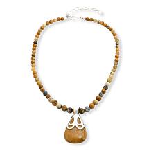 Jay King Australian Dendritic Opal Pendant with Beaded Necklace