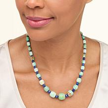 Jay King Australian Green Variscite and Lapis Bead 18-1/2" Necklace