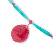 Jay King Baroque Rose Rhodonite & Amazonite Necklace