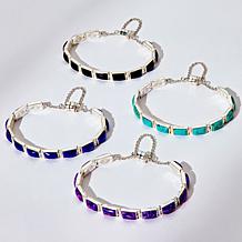 Jay King Black Chalcedony Line Bracelet with Magnetic Clasp