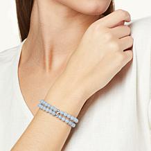 Jay King Blue Anhydrite Bead Two-Strand Stretch Bracelet