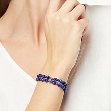 Jay King Blue Lapis Bead Two-Strand Stretch Bracelet