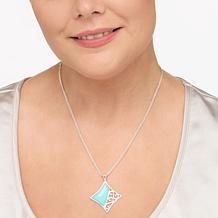 Jay King Campitos Turquoise Swirl-Design Pendant with Chain