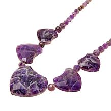 Jay King Cape Amethyst Heart Station Sterling Silver Necklace