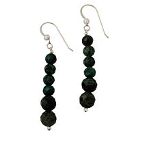 Jay King Dark Green Euchlorite Quartz Bead Drop Earrings