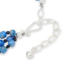 Jay King Denim Lapis and Black Spinel Bead 3-Strand Layered Necklace