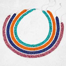 Jay King Faceted Blue Lapis Woven Bead Necklace