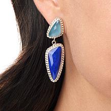 Jay King Gallery Collection Aquamarine and Lapis Drop Earrings