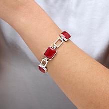 Jay King Gallery Collection Red Coral-Purple Shell Reversible Bracelet