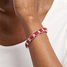 Jay King Gallery Collection Turquoise and Coral Reversible Bracelet