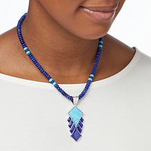 Jay King Gallery Collection Turquoise and Lapis Pendant with Necklace