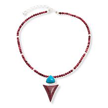 Jay King Gallery Collection Turquoise and Thulite Pendant and Necklace