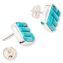 Jay King Kingman Turquoise Doublet Sterling Silver Earrings