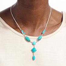 Jay King Kingman Turquoise Gemstone Sterling Silver Chain Necklace