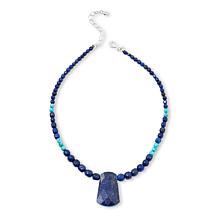 Jay King Lapis and Azure Peaks Turquoise Reversible 18-1/4" Necklace