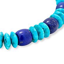 Jay King Lapis and Heavenly Well Lake Turquoise Bead Stretch Bracelet