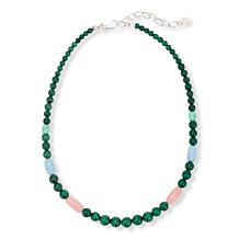 Jay King Malachite and Opal Sterling Silver 18" Necklace