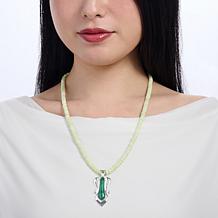 Jay King Malachite Pendant with African Meadow Beaded Necklace, Ste...