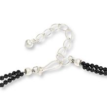 Jay King Midnight Chalcedony Pendant on 2-Strand Black Spinel Necklace