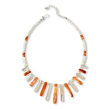Jay King Mother-of-Pearl and Orange Spiny Oyster Shell Necklace