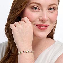 Jay King Multi Colored Tourmaline Magnetic Sterling Link Bracelet