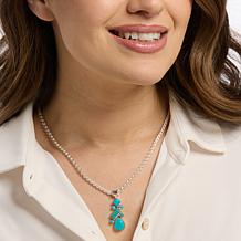 Jay King Multi-Shaped Kingman Turquoise Pendant with 18" Rope Chain