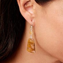 Jay King Multicolor Yellow Quartz Drop Sterling Silver Earrings