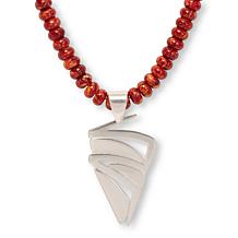 Jay King Multicolored Spiny Oyster Shell Pendant with Bead Necklace 