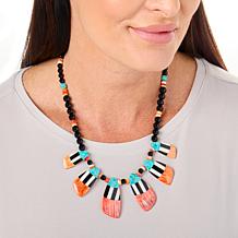 Jay King Multigemstone Inlay Drop Necklace
