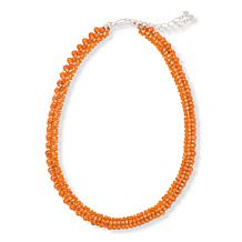 Jay King Orange Coral Woven Bead Necklace