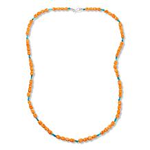 Jay King Orange Spiny Oyster Shell and Turquoise Bead 36" Necklace