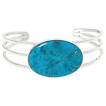 Jay King Peruvian Turquoise Doublet Sterling Silver Oval Cuff Bracelet