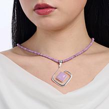 Jay King Phosphosiderite Pendant with Beaded Necklace, Sterling