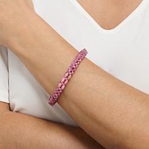 Jay King Pink Tourmaline and Rhodonite Sterling Silver Woven Bracelet