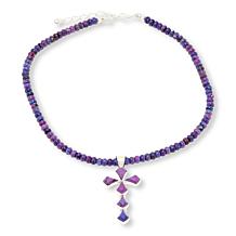 Jay King Purple Composite Turquoise Pendant with Beaded Necklace