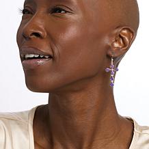 Jay King Purple Turquoise Composite Cross Drop Earrings