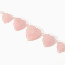 Jay King Rose Quartz 5 Heart Necklace, Sterling Silver