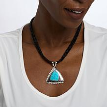 Jay King Royal Blue and Midnight Gem Sterling Silver Pendant Necklace