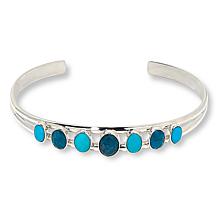 Jay King Sleeping Beauty Turquoise and Gemstone Cuff Bracelet