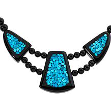 Jay King Sleeping Beauty Turquoise Inlay and Chalcedony Necklace