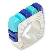 Jay King Sonoran Blue Turquoise & Lapis 3D Inlay Ring