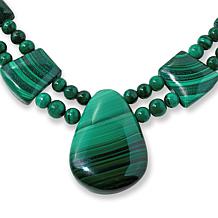 Jay King South African Malachite Sterling Silver 18" Necklace