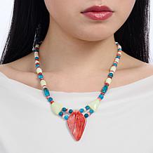 Jay King Spiny Oyster, Apatite & African Meadow Necklace