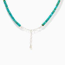 Jay King Sterling Santa Rita Turquoise Beaded Necklace with Pendant