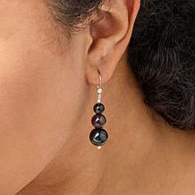 Jay King Sterling Silver Almandine Garnet in Quartz Bead Drop Earrings