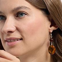 Jay King Sterling Silver Amber Earrings