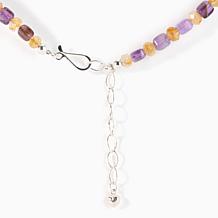 Jay King Sterling Silver Amethyst & Citrine Beaded Necklace